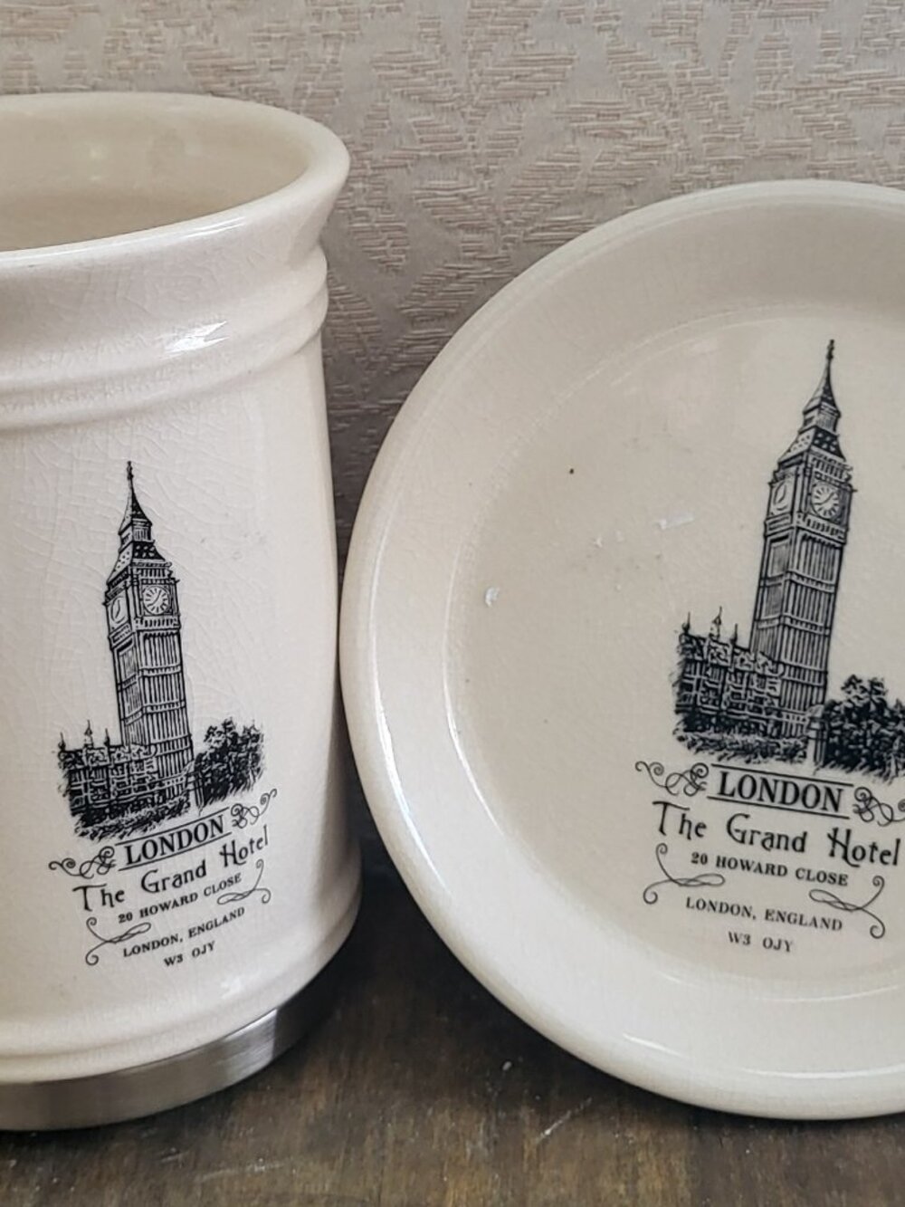 London England Earl & Wilson Grand Hotel Ceramic Cup and Soap Dish